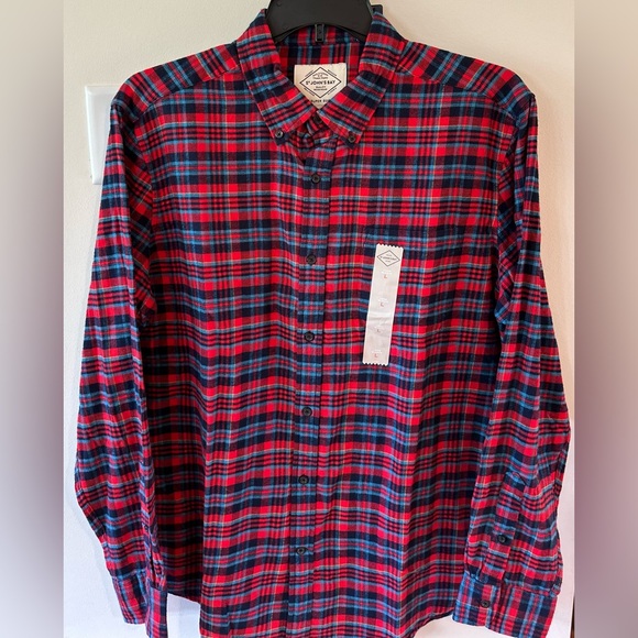 St Johns Bay Men’s Red/Blue Plaid Button Down Flannel Shirt NWT Various … - Picture 4 of 5